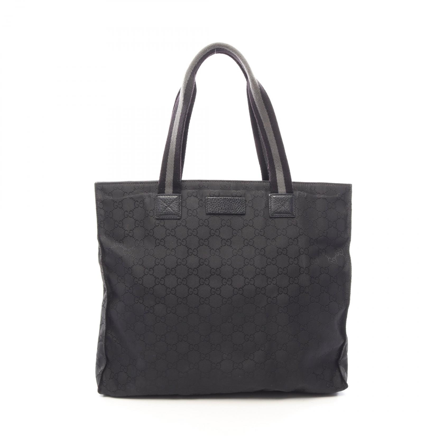 グッチ GUCCI GGナイロン トートバッグ バッグ ナイロン レザー メンズ レディース ブラック系 449178 【中古】