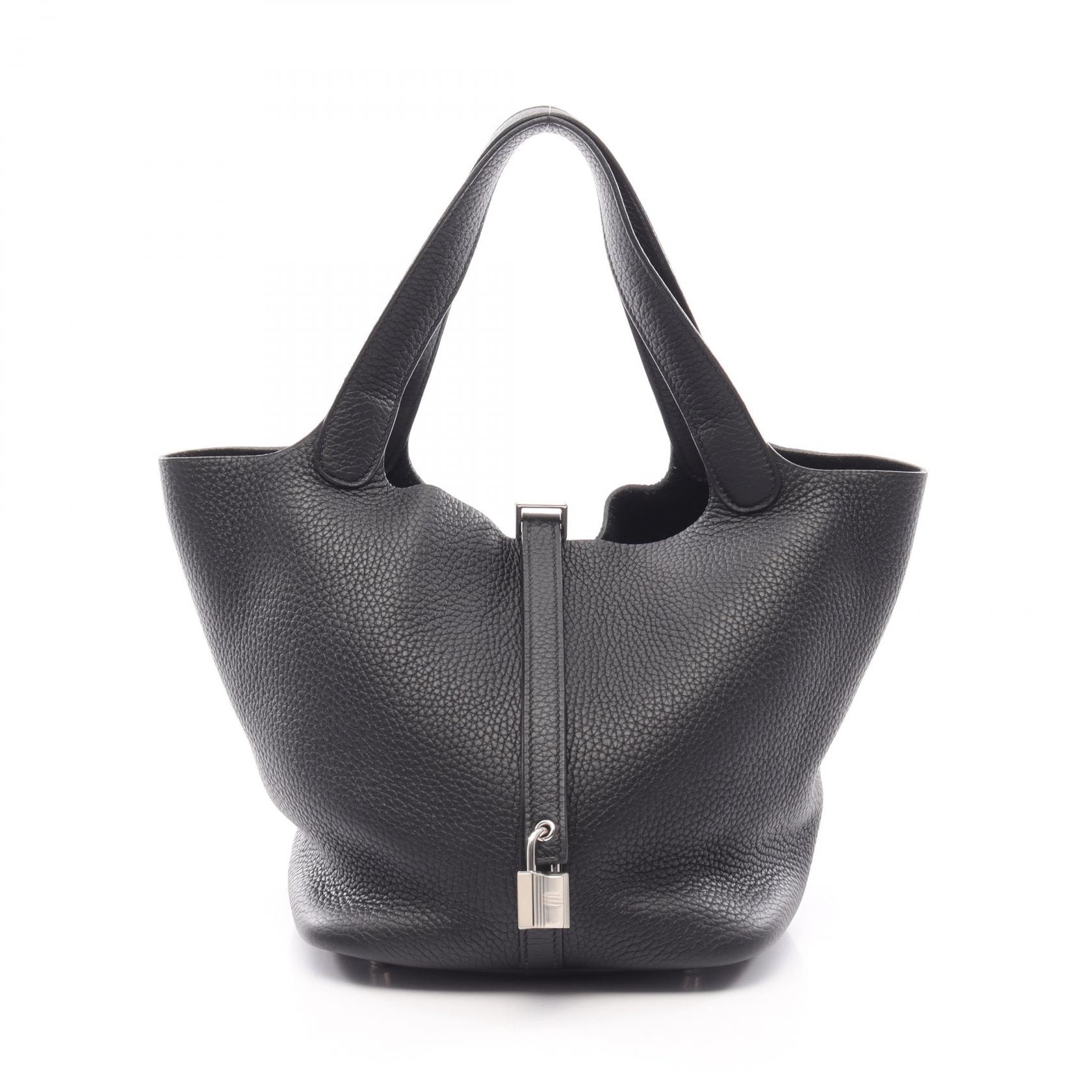 エルメス HERMES ピコタンロックMM ハンドバッグ バッグ レザー トリヨンクレマンス トリヨンクレマンス ブラック(エルメス) Z刻印(2021年製造) レディース ブラック系 【中古】