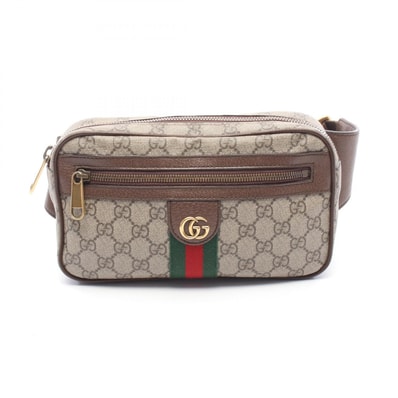 グッチ GUCCI オフィディア GGベルトバッグ GGスプリーム ウエストバッグ ボディバッグ バッグ PVCコーティングキャンバス レザー メンズ レディース ベージュ系 / ブラウン系 574796 【中古】