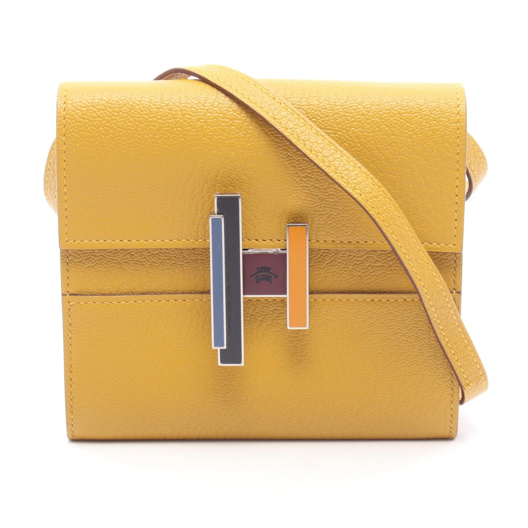 エルメス HERMES シネティック ミニ トゥーゴー ジョーヌアンブル ショルダーバッグ バッグ シェーブル シェーブル D刻印(2019年製造) レディース イエロー系 【中古】
