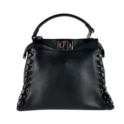 フェンディ FENDI ハンドバッグ ショルダーバッグ ミニ ピーカブー レザー ブラック レディース 8BN244-7G1【中古】 z10207