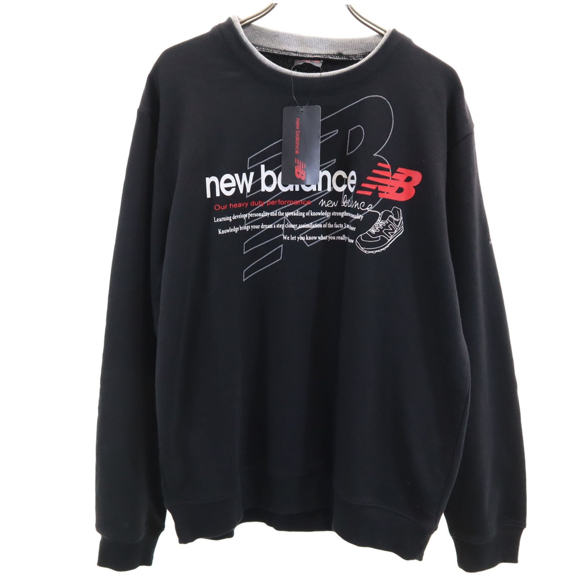 未使用 NEW BALANCE ニューバランス 長袖 スウェット M ブラック トレーナー タグ付き