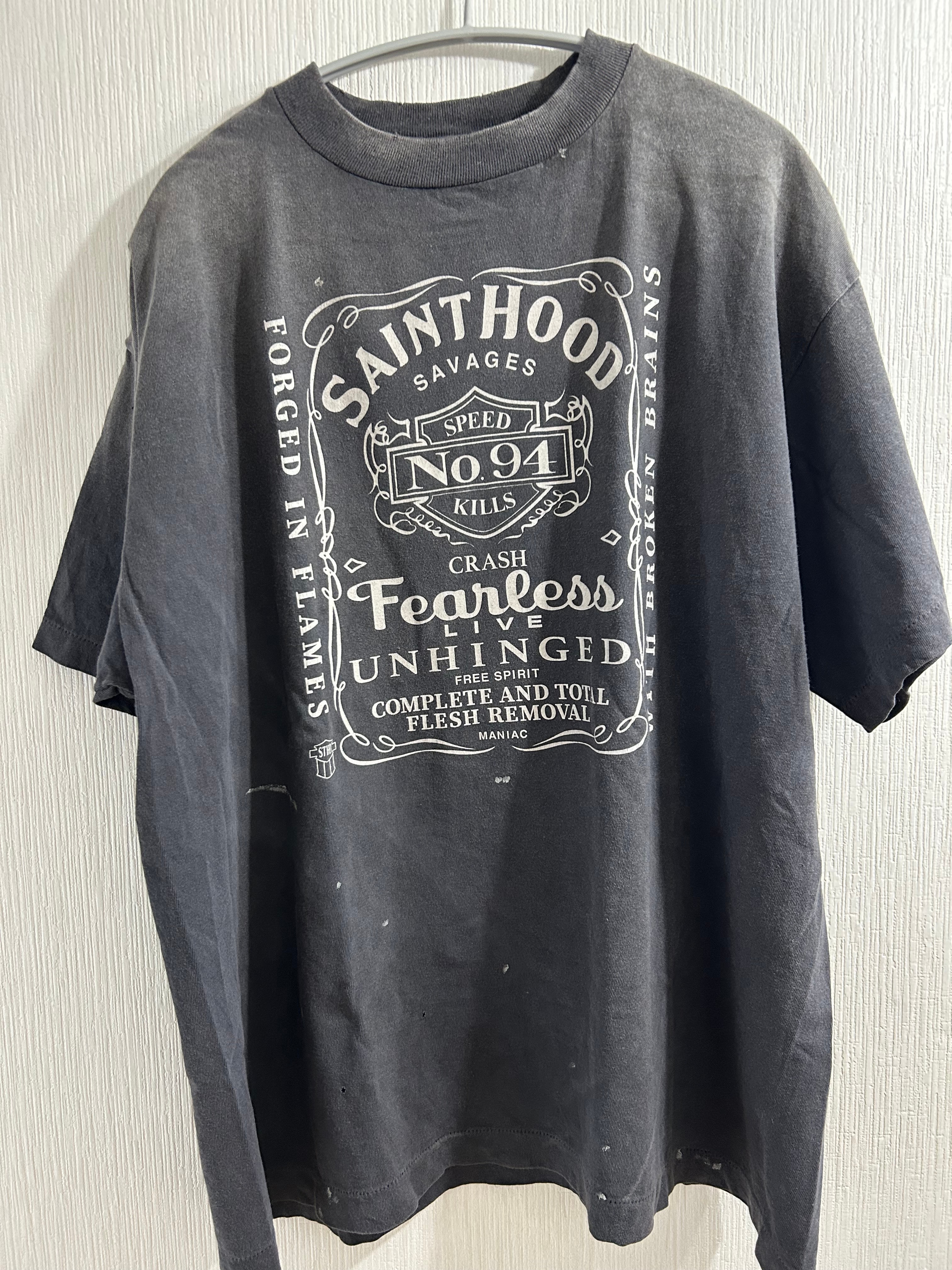 セントマイケル x ネイバーフッド SS Tシャツ STHD.フェアレス "ブラック" 25119SMN-CSM03S / SM-HR8-0000-C70