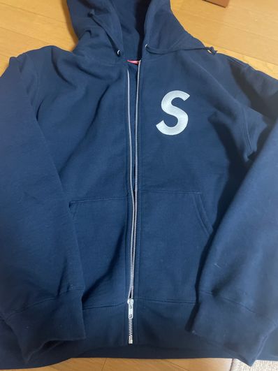 Supreme S Logo Zip Up Hooded Sweatshirt "Navy"