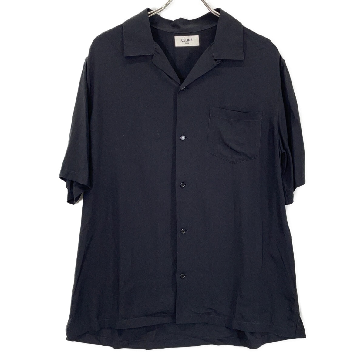 セリーヌ 2C84A852C ブラック バックロゴ半袖シャツ 39