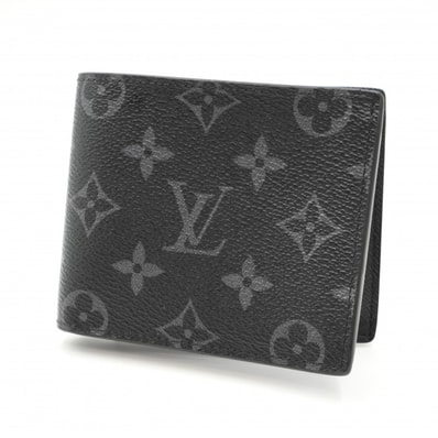 LOUIS VUITTON(ルイ・ヴィトン)ポルトフォイユ・ミュルティプル 二つ折り財布 モノグラム・エクリプス キャンバス ブラック メンズ M61695【中古】