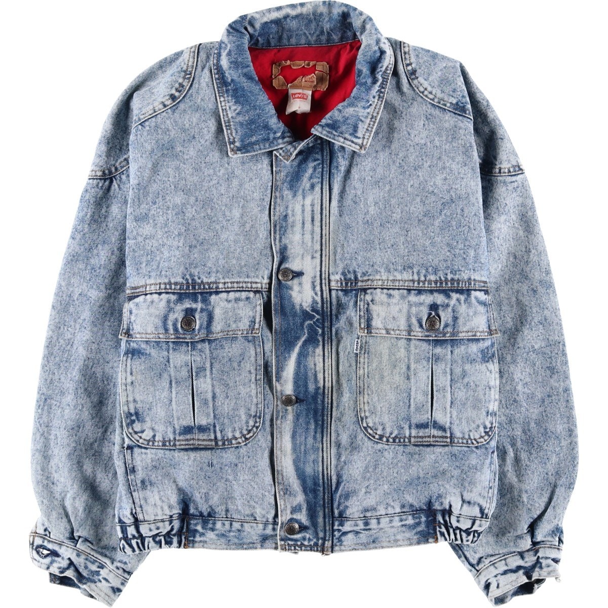 古着 90年代 リーバイス Levi's 75074-0219 ケミカルウォッシュ デニムジャケット メンズM相当 ヴィンテージ/eaa459034