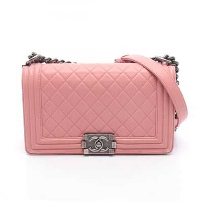 シャネル CHANEL ボーイシャネル ショルダーバッグ バッグ ラムスキン(羊革) レディース ピンク系 A67086 【中古】