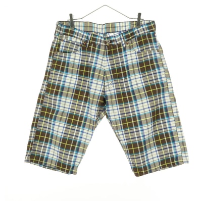 美品 Levi's リーバイス 503 チェック柄 ハーフパンツ w34 ブラウン系