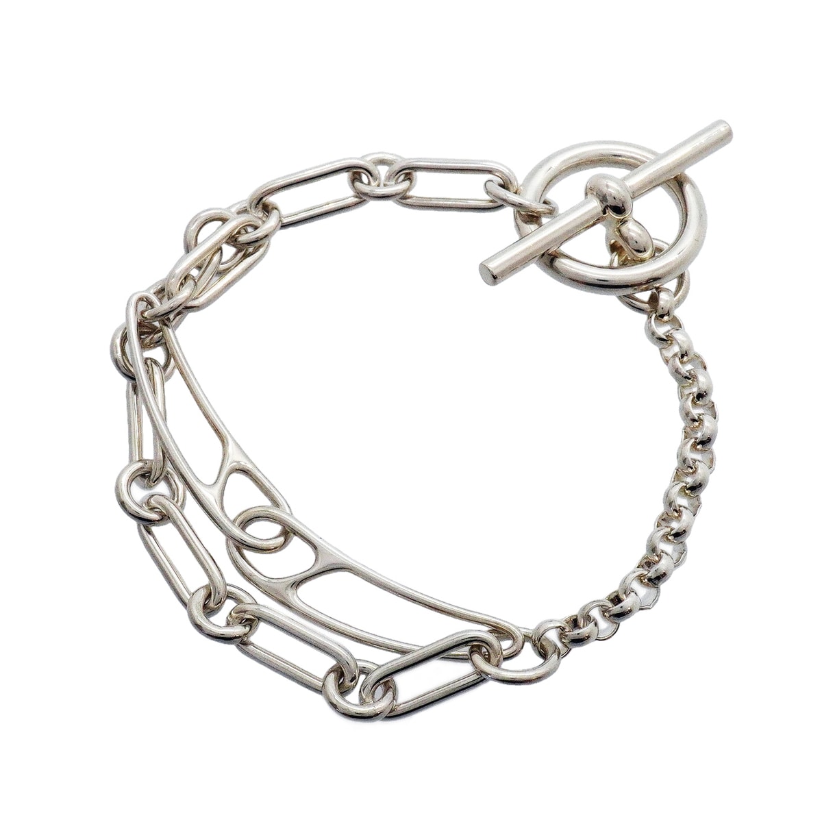 【6jhb0239】エルメス ブレスレット シェーヌダンクル パンク シルバー925【中古】レディース