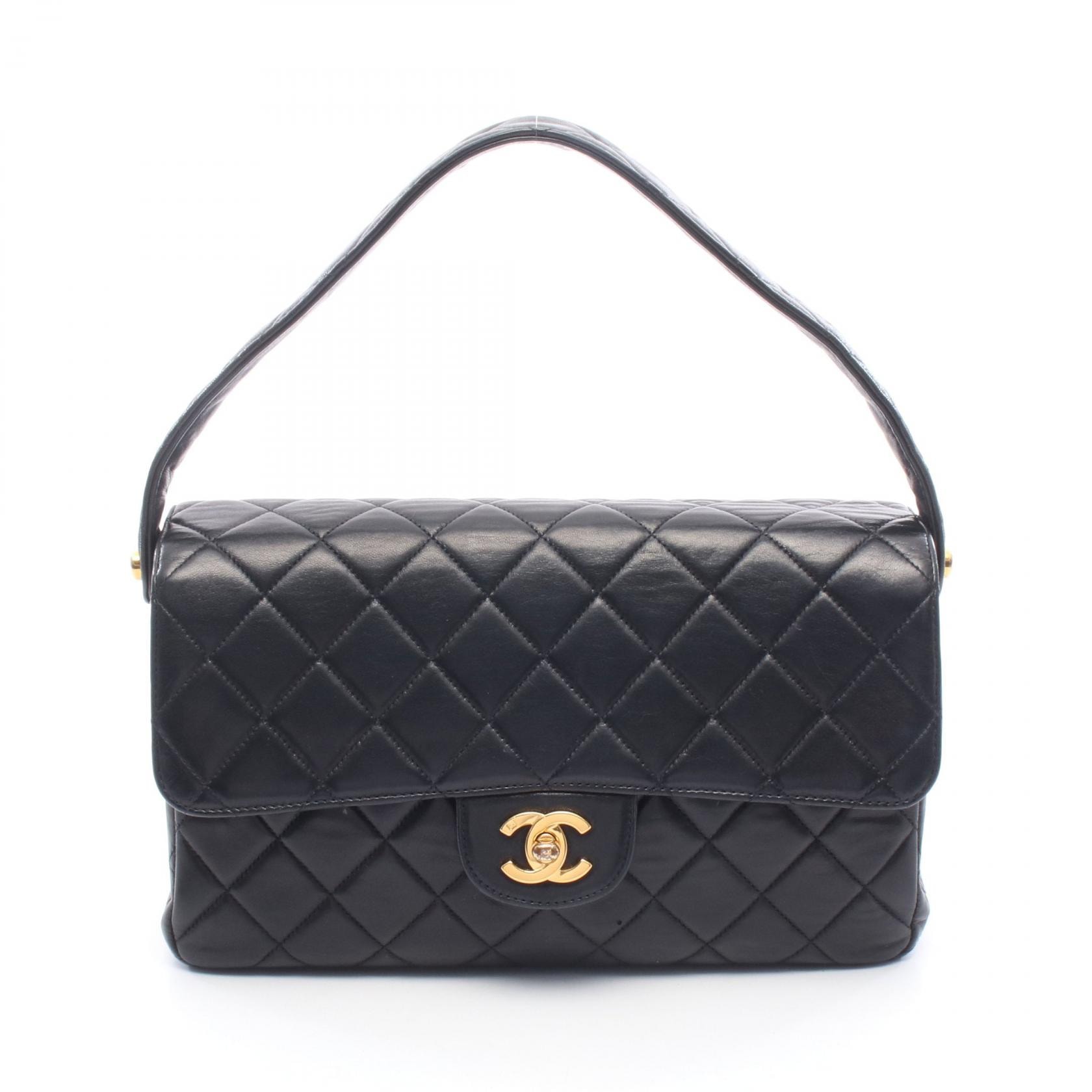 シャネル CHANEL マトラッセ ダブルフェイス ショルダーバッグ ハンドバッグ バッグ ラムスキン(羊革) レディース ブラック系 【中古】