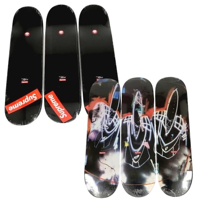 【中古】シュプリーム Supreme 2022年春夏 Futura Skateboard 3枚セット スケートボード デッキ スケボー ブラック【メンズ】