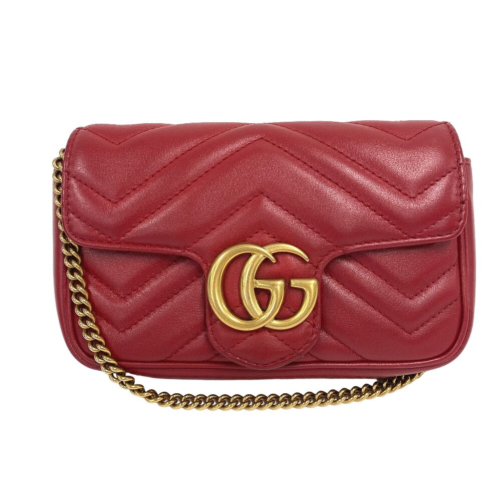グッチ GUCCI ショルダーバッグ GGマーモント チェーンショルダー 476433 レッド