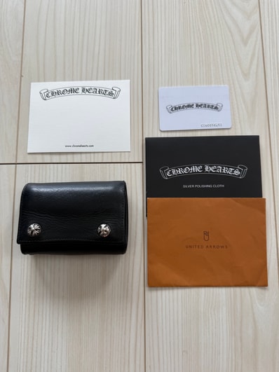 付属品完備/値下げ交渉可能 / 正規品!CHROME HEARTS クロムハーツ スリーフォールド 3FOLD ウォレット 財布