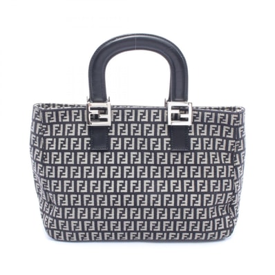 フェンディ FENDI ズッカ トートバッグ バッグ キャンバス レザー レディース ブラック系 / グレー系 【中古】