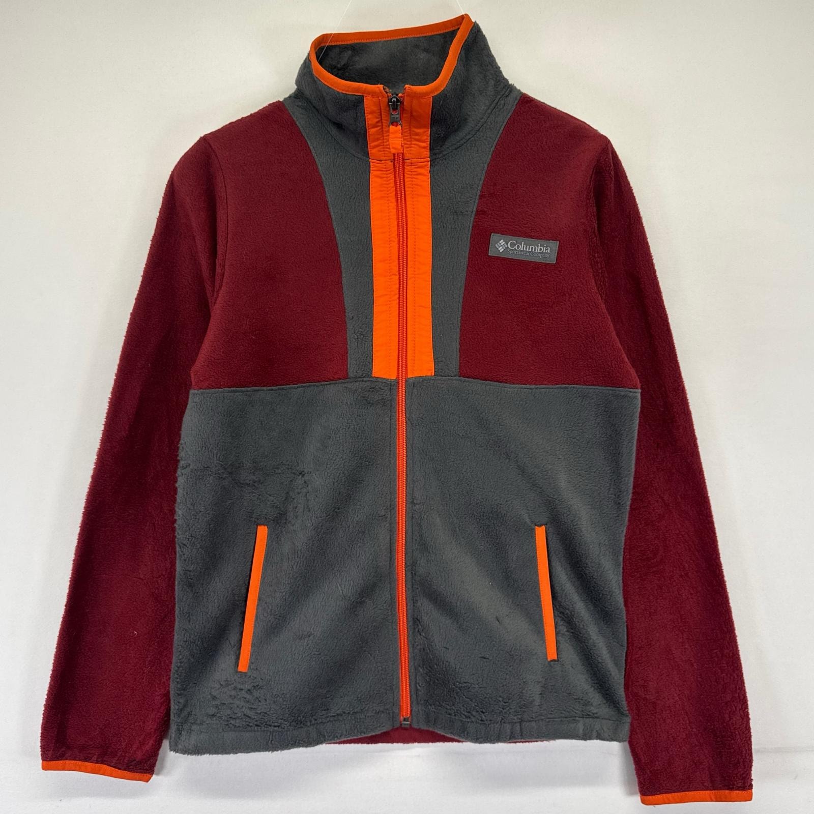 古着 コロンビア Columbia フリース ジャケット フルジップ ワンポイントロゴ アウトドア マルチカラー L  グレー系 レディース