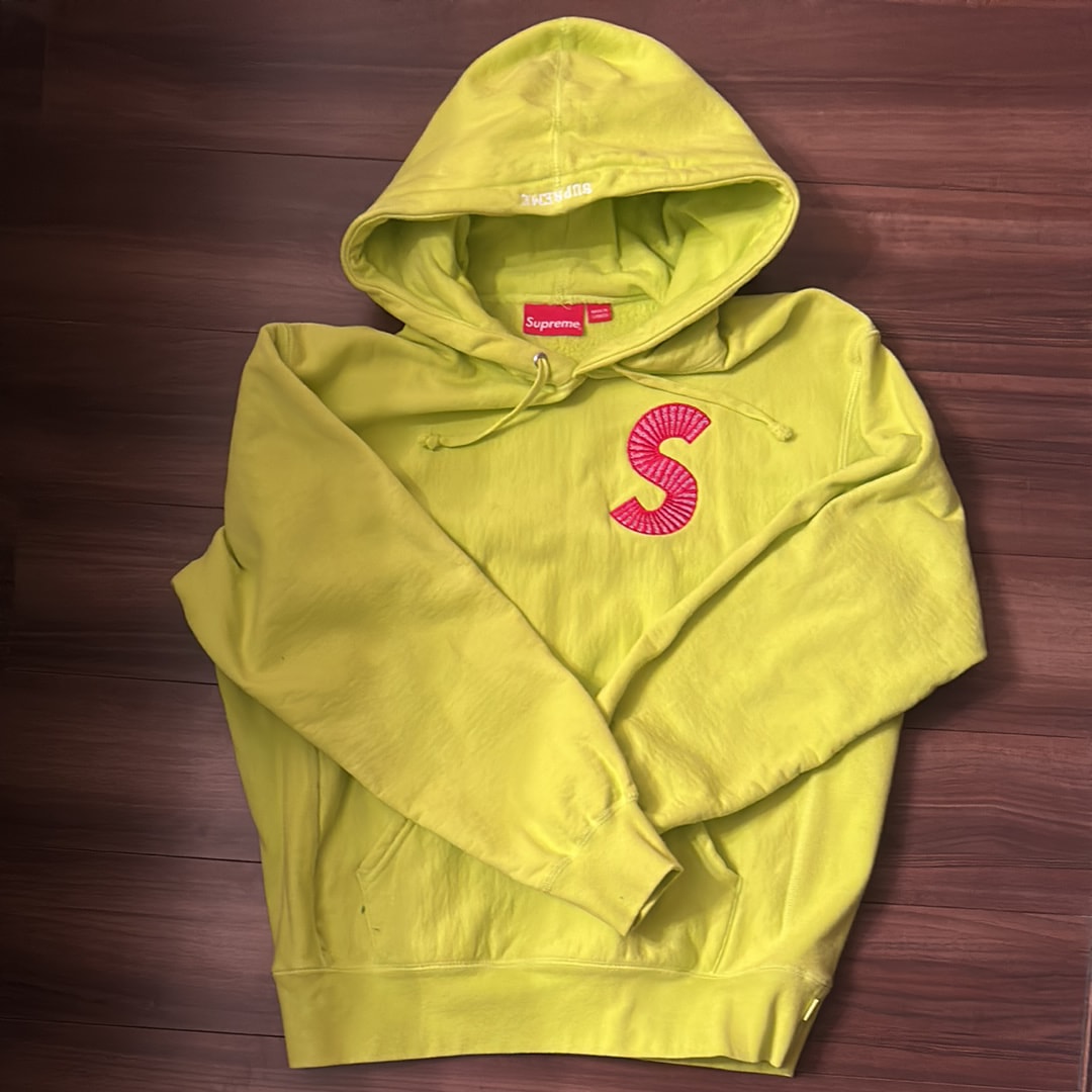 Supreme S Logo Hooded Sweatshirt "Acid Green" (20FW)