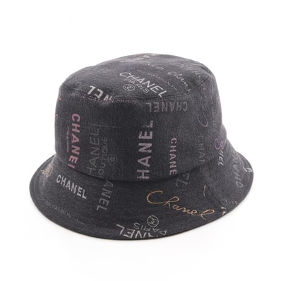 シャネル CHANEL クラッシャーデニム バケット ハット 帽子 コットン レディース ブラック系 / マルチカラー 【中古】