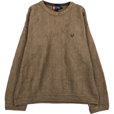 古着 ラルフローレン Ralph Lauren CHAPS チャップス ヘリンボーン コットンニットセーター メンズL相当/eaa627406