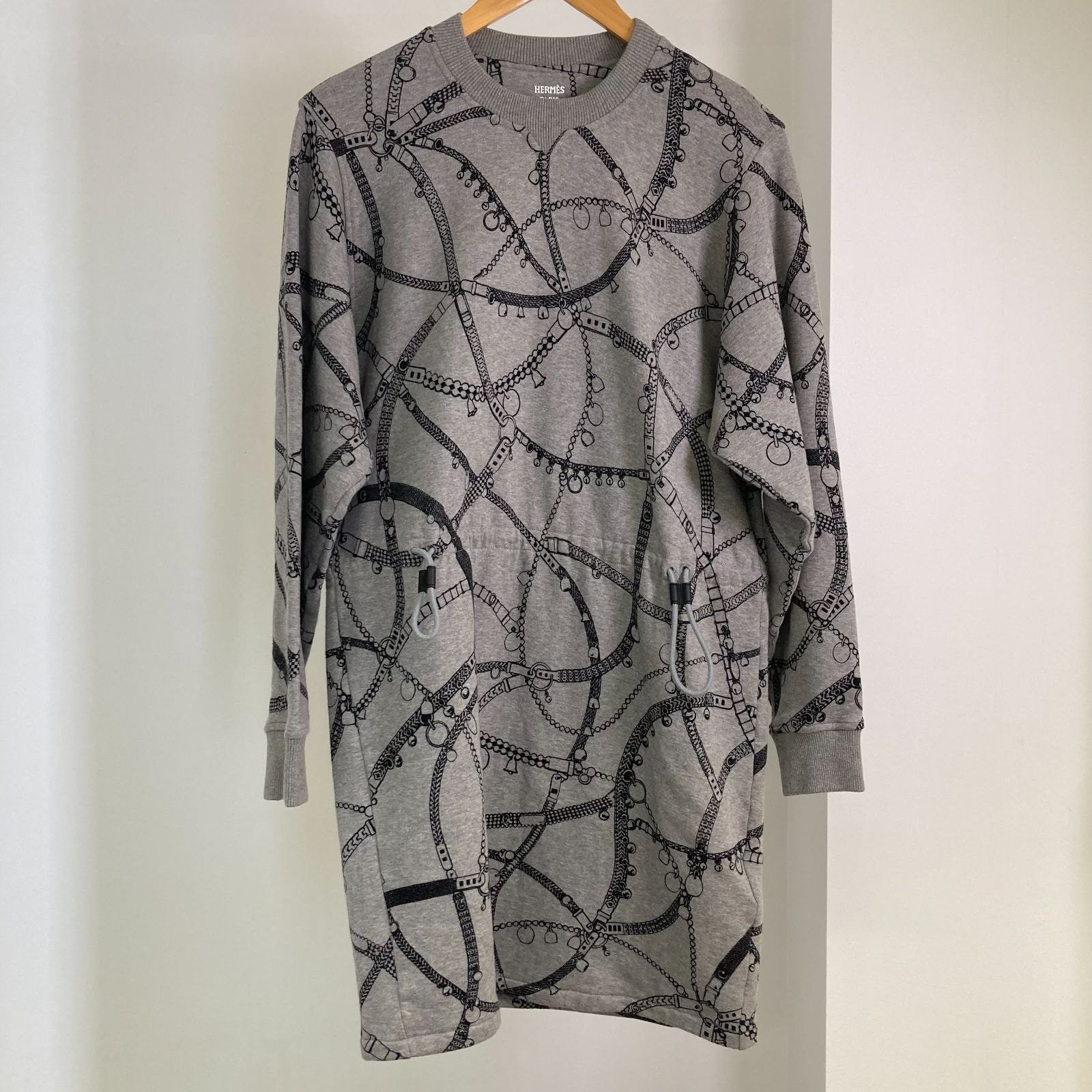HERMES(エルメス) Tresor de Medor柄 2H4505DK サイズ36 スウェットシャツワンピース グレー