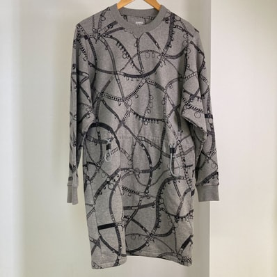 HERMES(エルメス) Tresor de Medor柄 2H4505DK サイズ36 スウェットシャツワンピース グレー