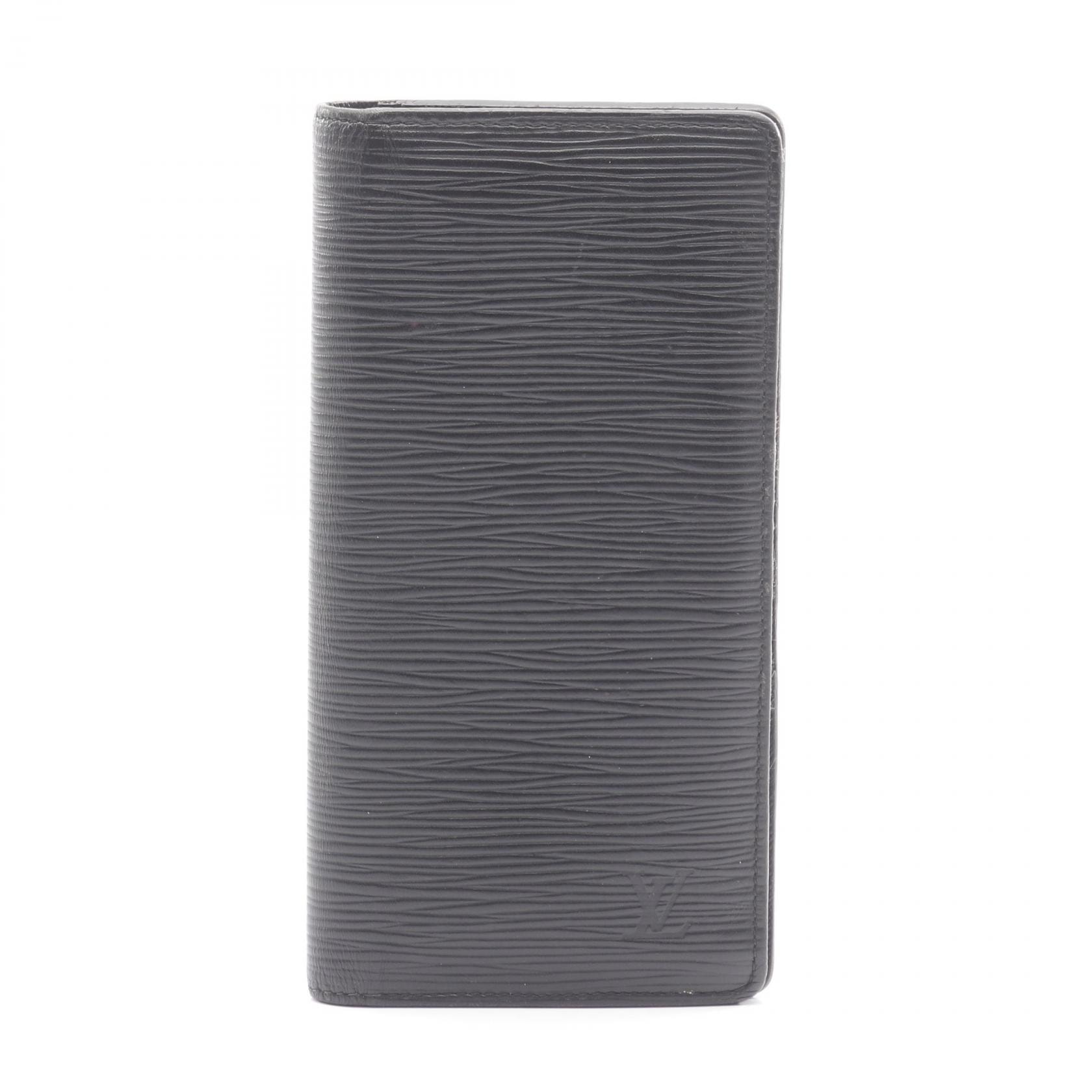 ルイ・ヴィトン LOUIS VUITTON ポルトフォイユ ブラザ 二つ折り長財布 財布 レザー エピ ノワール メンズ ブラック系 M60622 【中古】