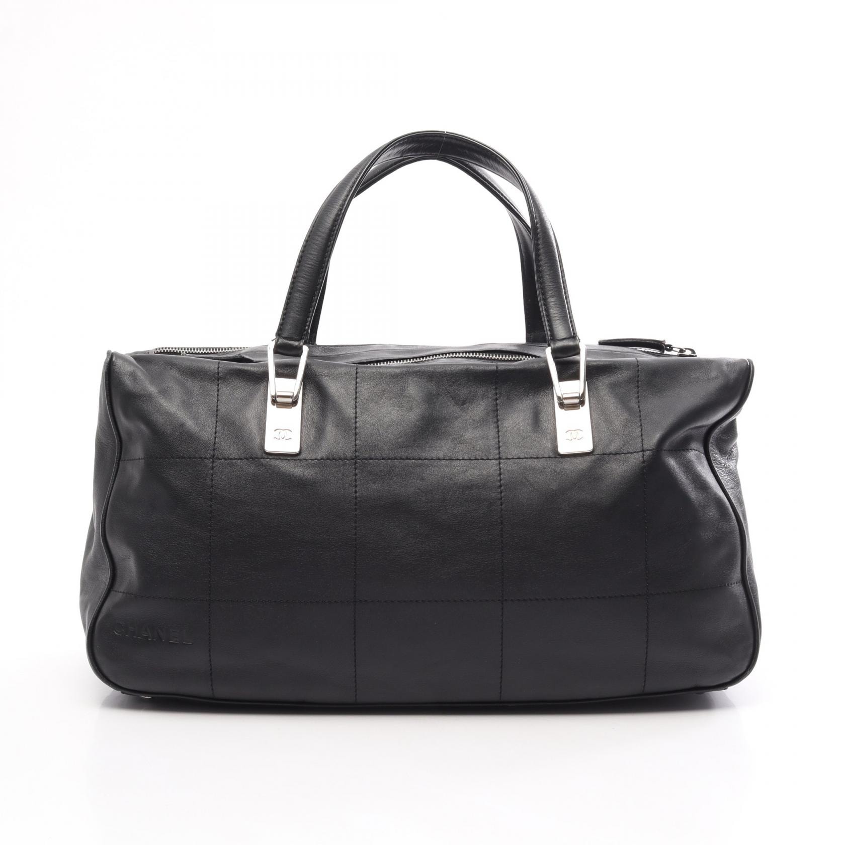 シャネル CHANEL チョコバー ハンドバッグ バッグ ラムスキン(羊革) レディース ブラック系 【中古】