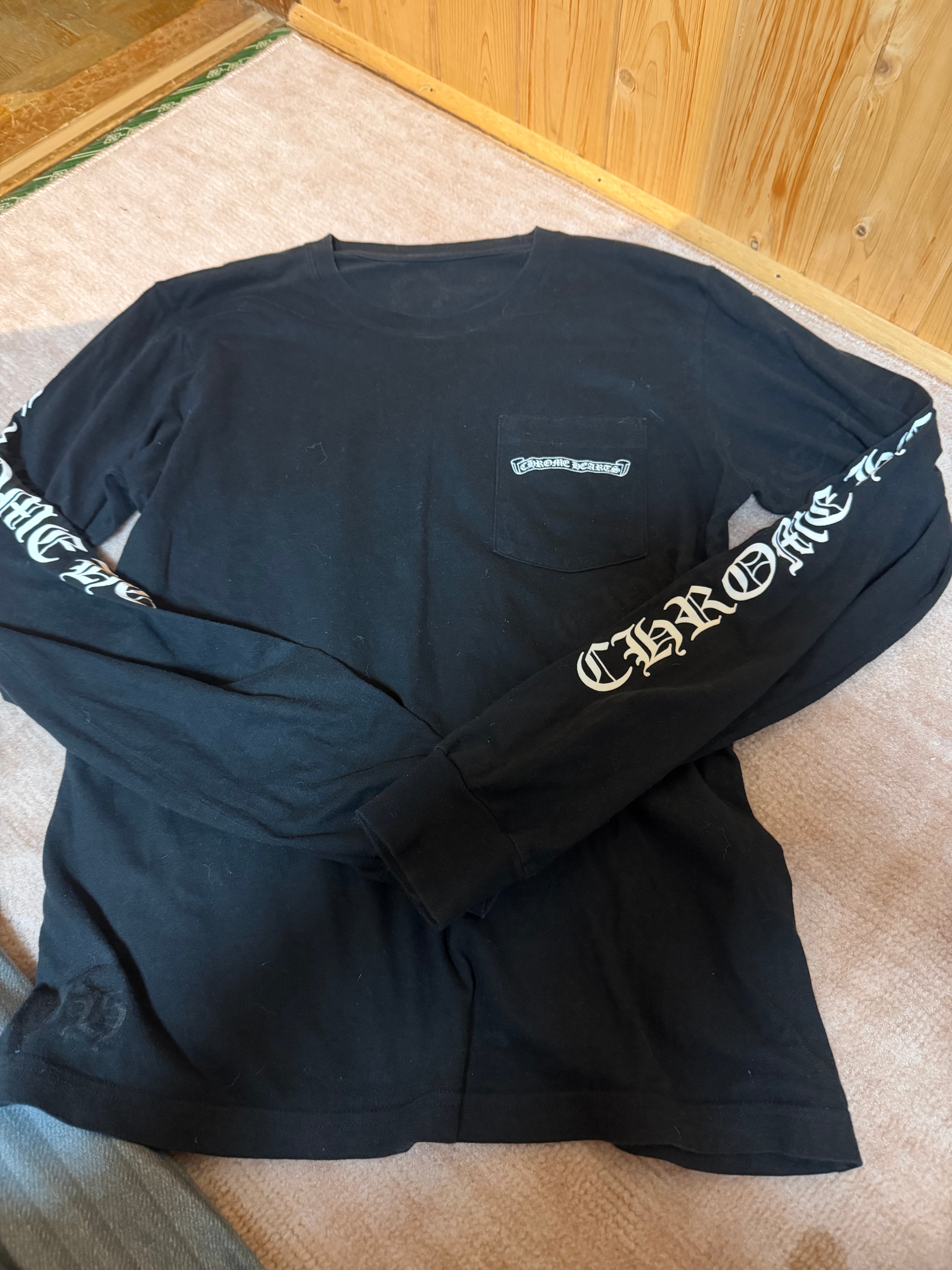 Chrome Hearts Scroll Logo L/S T-Shirt "Black"
