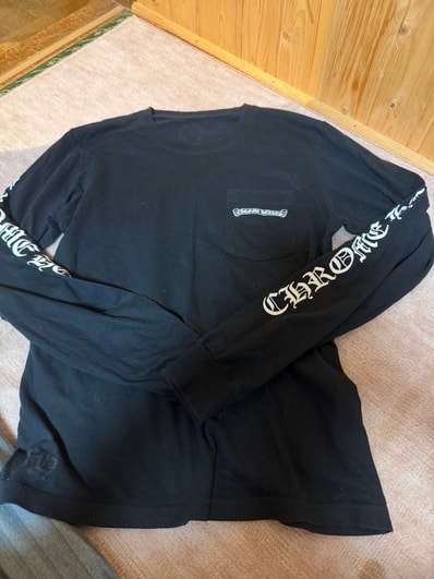 Chrome Hearts Scroll Logo L/S T-Shirt "Black"
