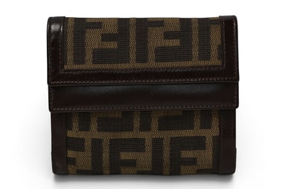 フェンディ 財布/三つ折り FENDI 折財布 ZUCCA/ズッカ柄 ブラウン【中古】