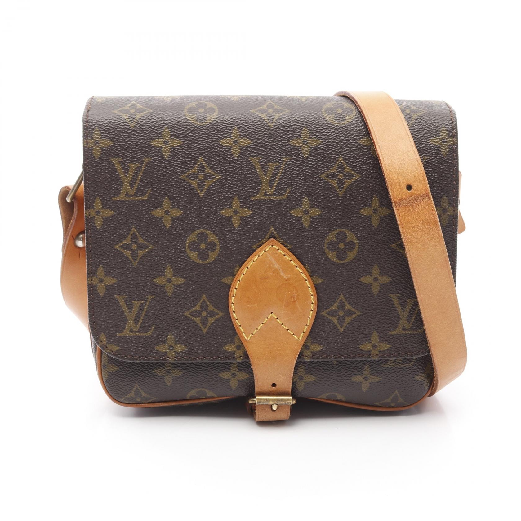 ルイ・ヴィトン LOUIS VUITTON カルトシエールMM ショルダーバッグ バッグ PVCコーティングキャンバス レザー モノグラム レディース ブラウン系 M51253 【中古】