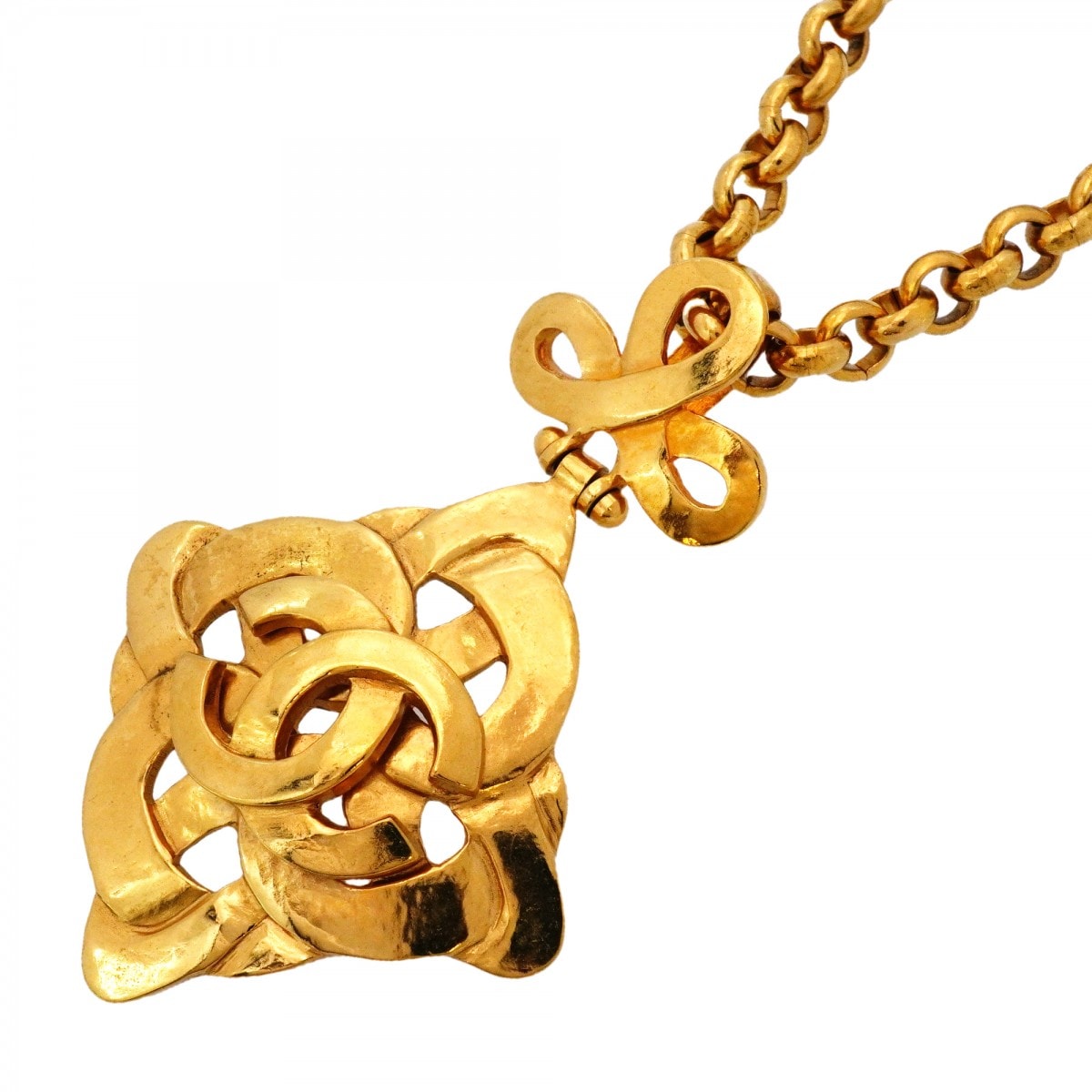 【6jcb0795】シャネル ネックレス ヴィンテージ ココマーク GPメッキ ゴールド【中古】レディース