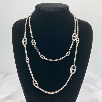 HERMES(エルメス) シェーヌダンクル ファランドール ロング N120 ネックレス シルバー