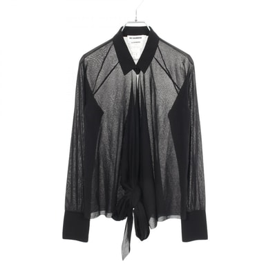 ジルサンダー JIL SANDER 長袖 ブラウス 衣料品 トップス ナイロン レディース ブラック系 【中古】