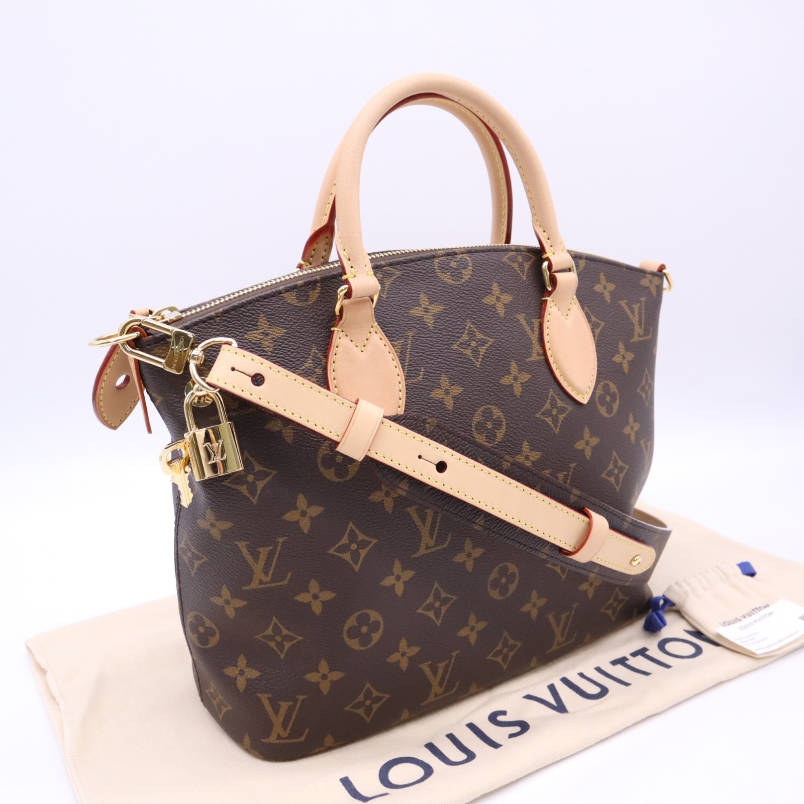 極美品 LOUIS VUITTON ルイ・ヴィトン モノグラム ネオロックイットPM M26532 ハンドバッグ ブラウン ベージュ コーティングキャンバス レザー レディース