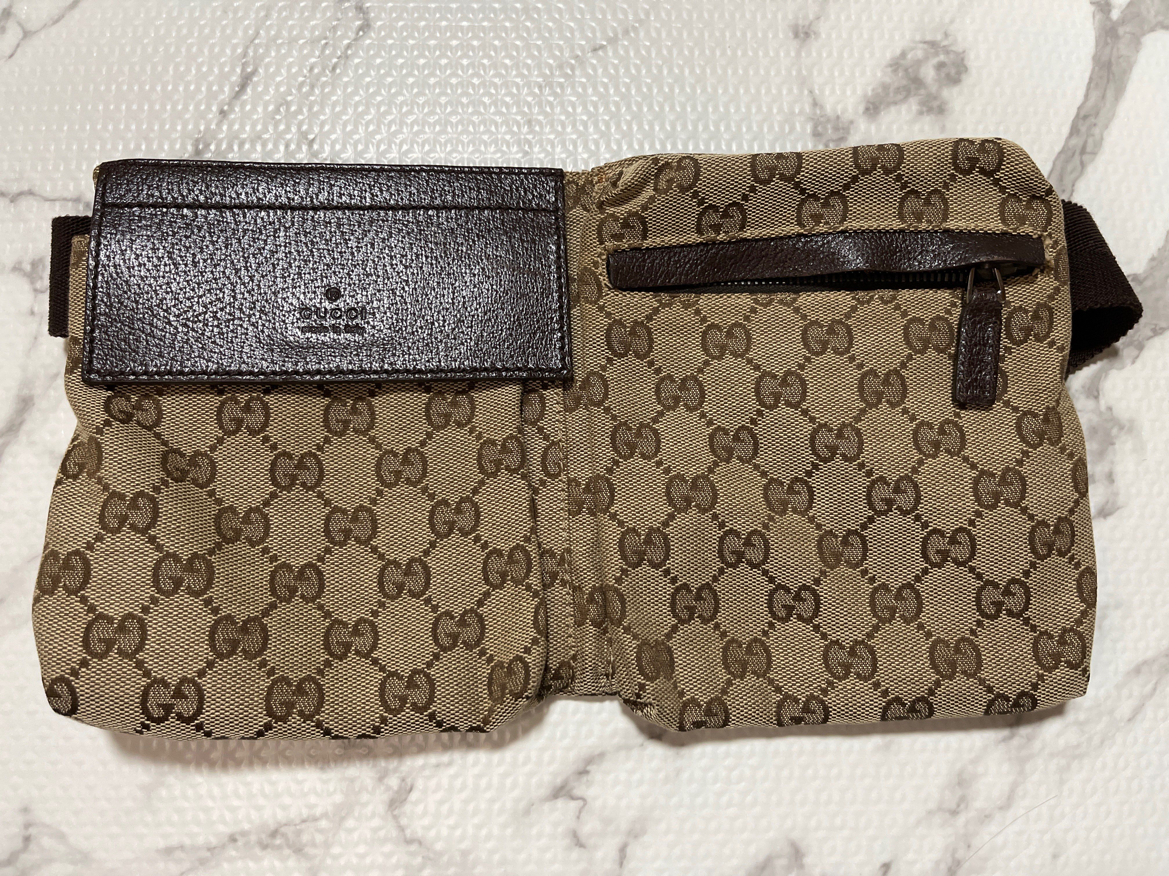 GUCCI GG Canvas Waist Pouch "Brown"