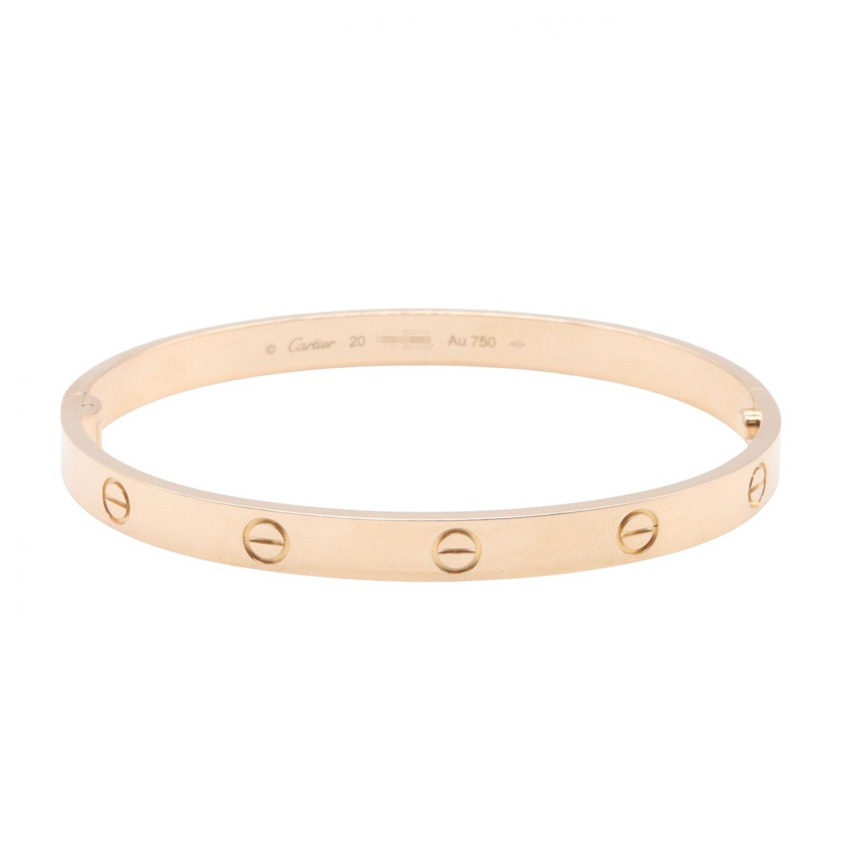 カルティエ CARTIER ラブブレス クラシック ブレスレット アクセサリー K18PG(ピンクゴールド) メンズ レディース ゴールド系 B6081717 【中古】