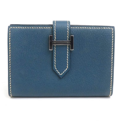 エルメス HERMES カードケース ベアン ミニ シェブルミゾル 推定ブルージーン ユニセックス【中古】 r11519a