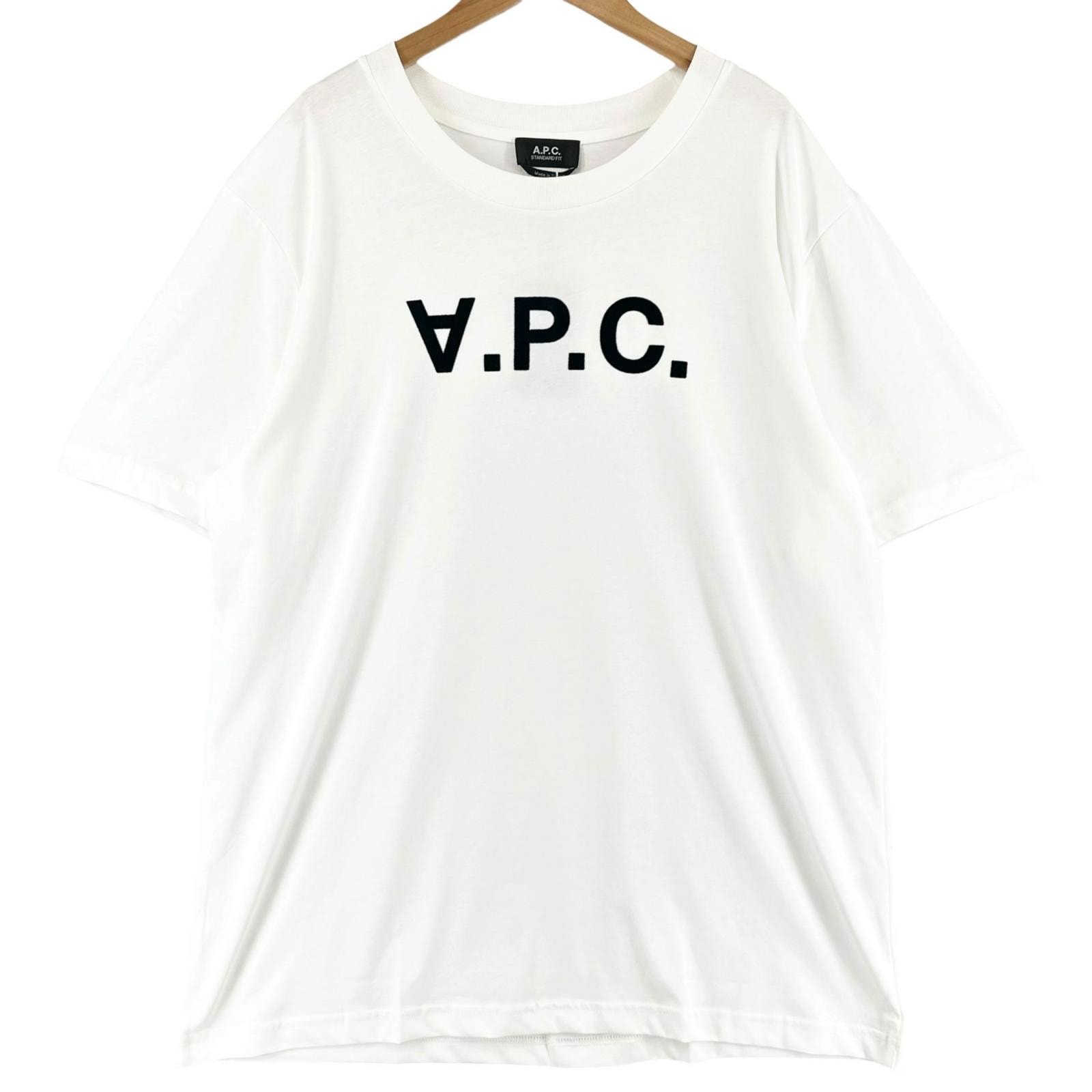 未使用品 A.P.C. アーペーセー Standard Grand VPC ブランドロゴ 春夏 SS 半袖Tシャツ コットン ホワイト メンズ XL【古着】【中古】
