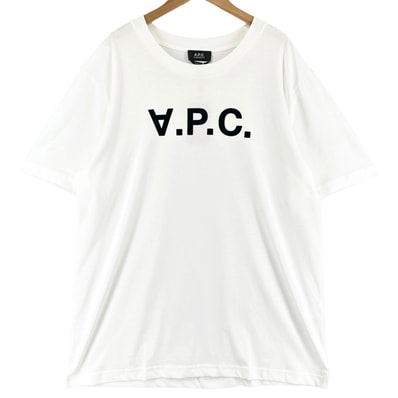 未使用品 A.P.C. アーペーセー Standard Grand VPC ブランドロゴ 春夏 SS 半袖Tシャツ コットン ホワイト メンズ XL【古着】【中古】