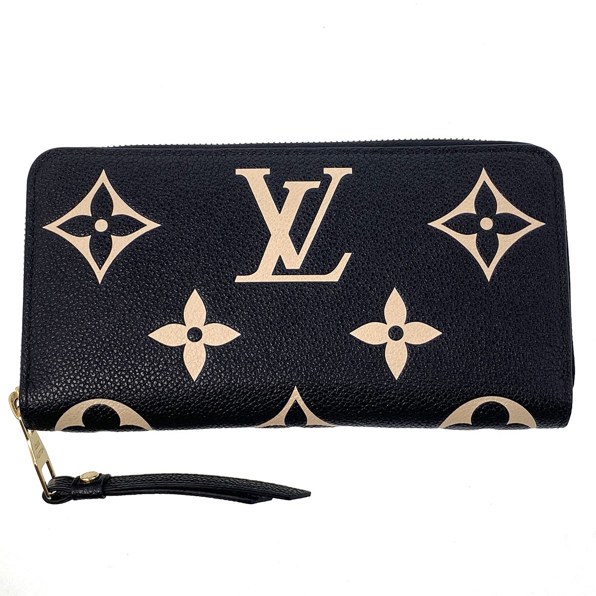 LOUIS VUITTON ルイ・ヴィトン ジッピー ウォレット 長財布 M80481 モノグラムアンプラント ブラック バイカラー  レディース【中古】