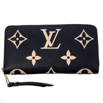 LOUIS VUITTON ルイ・ヴィトン ジッピー ウォレット 長財布 M80481 モノグラムアンプラント ブラック バイカラー レディース【中古】