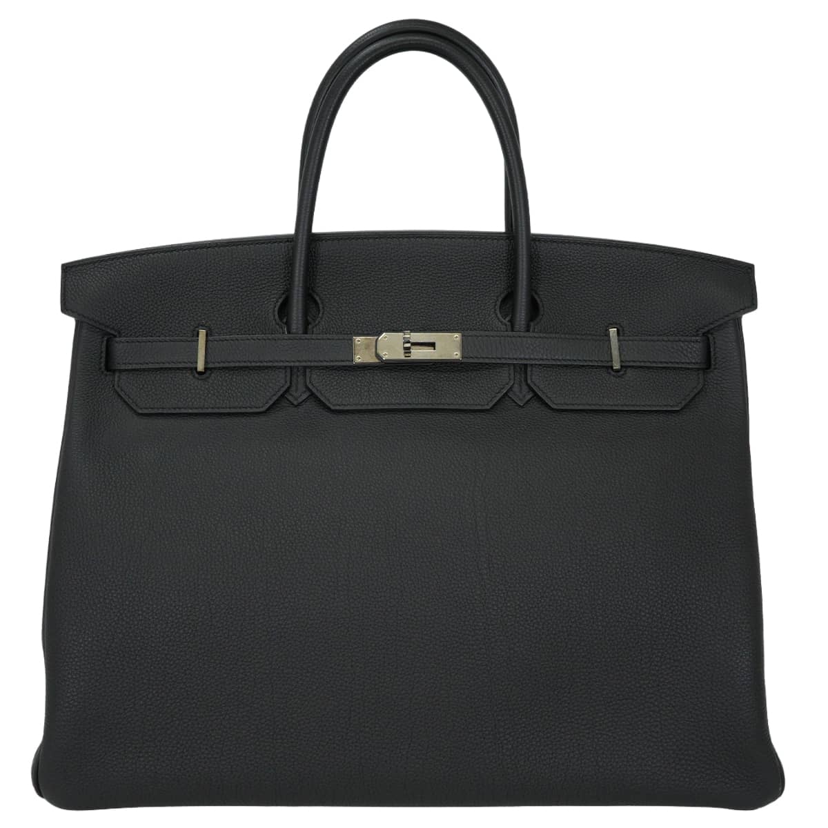HERMES エルメス ハンドバッグ バーキン40 黒 (ブラック) トゴ シルバー金具 Y刻印 新品同様【中古】