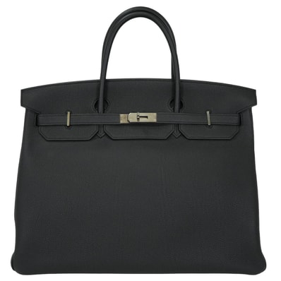 HERMES エルメス ハンドバッグ バーキン40 黒 (ブラック) トゴ シルバー金具 Y刻印 新品同様【中古】
