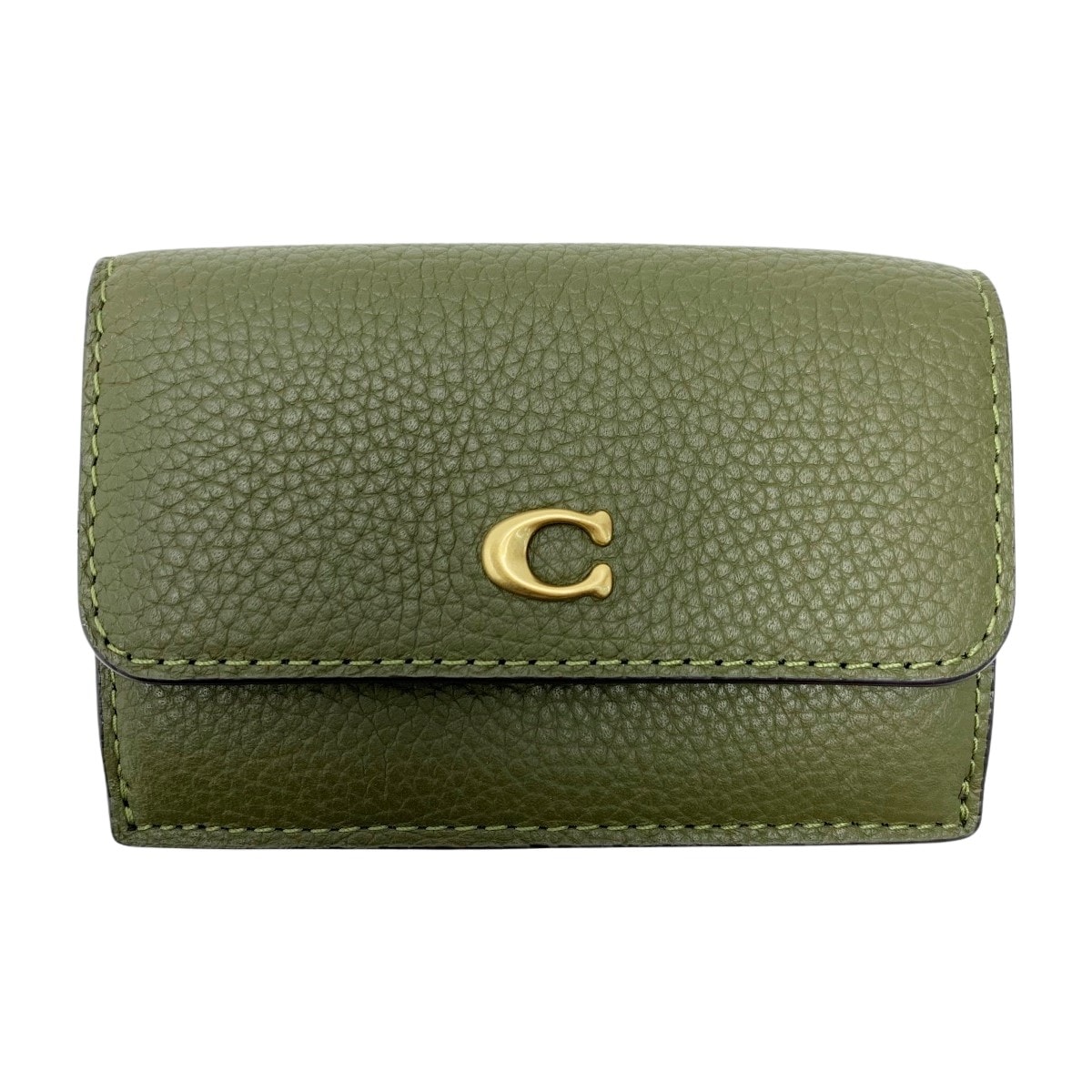 ☆☆COACH コーチ 3つ折り財布 Cロゴ ミニ トライフォールド CM437 カーキ レディース