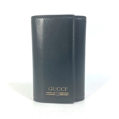 グッチ GUCCI 6連 鍵 547588 ロゴ キーケース レザー ブラック