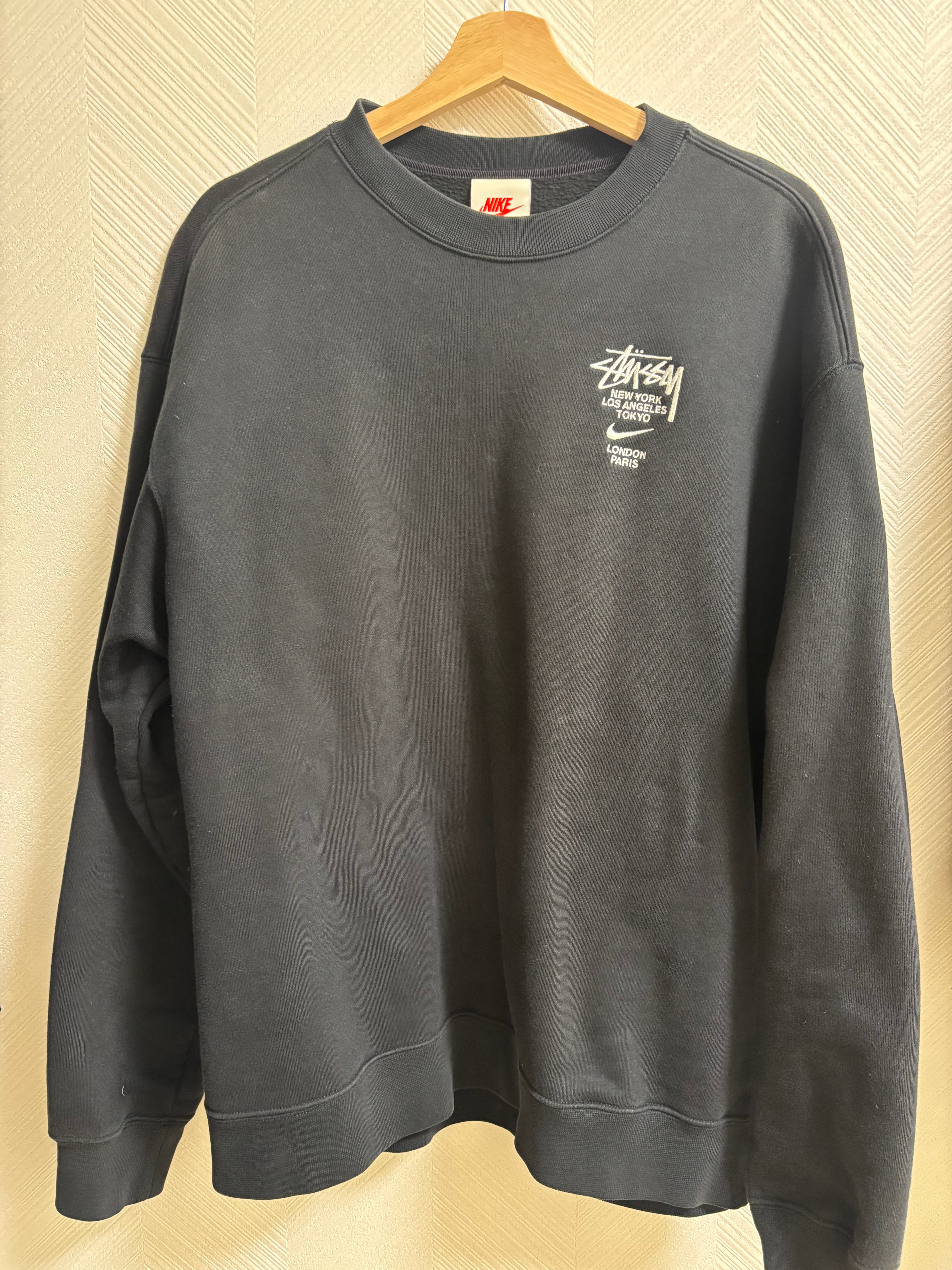 Nike x Stussy International Crewneck Sweatshirt (US Size) "Black" DC4198-010
