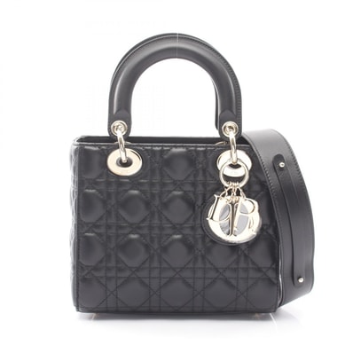 ディオール Dior Lady Dior My ABCDior バッグ スモール カナージュ 2WAY ハンドバッグ バッグ レザー レディース ブラック系 M0538ONGEM900 【新品】
