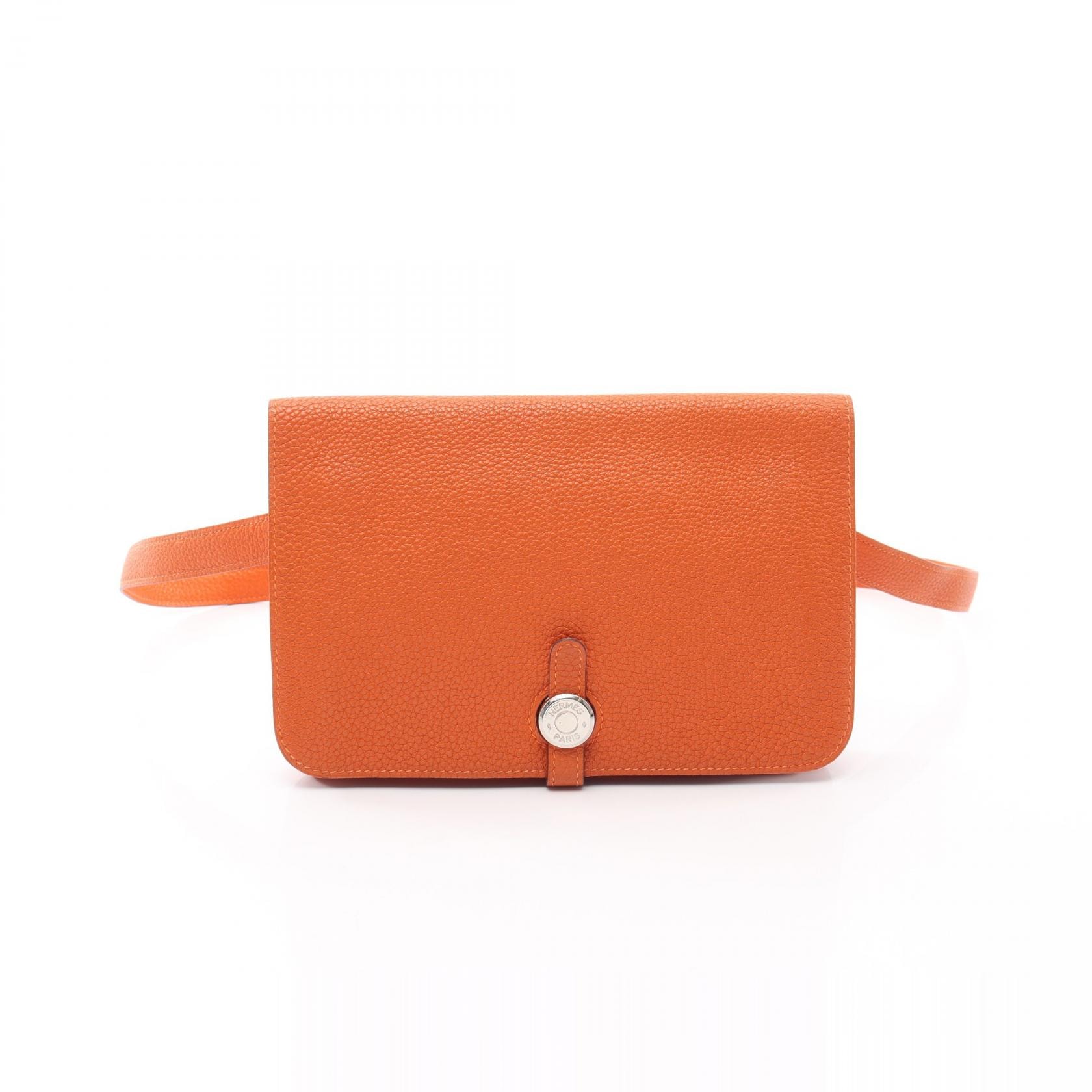 エルメス HERMES ドゴン ポッシュ オレンジ ウエストバッグ バッグ レザー トゴ トゴ オレンジ □F刻印(2002年製造) レディース オレンジ系 【中古】