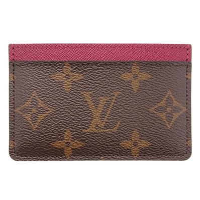 【値下げ】 LOUIS VUITTON ルイ・ヴィトン ポルト カルト・サーンプル カードケース M60703 モノグラム レザー ブラウン ピンク ユニセックス【中古】
